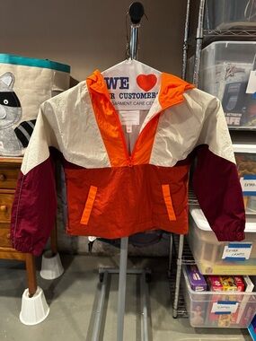 Cat & Jack Orange and Cream Lightweight Windbreaker Jacket - NEW without tags XS